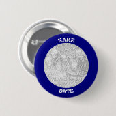 Marinepersoonlijke ronde fotolijst button 5,7 cm (Voorkant /achterkant)