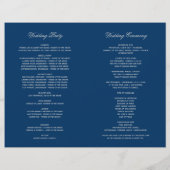  marineprogramma Blue Silver Art Deco Wedding Prog (Achterkant)