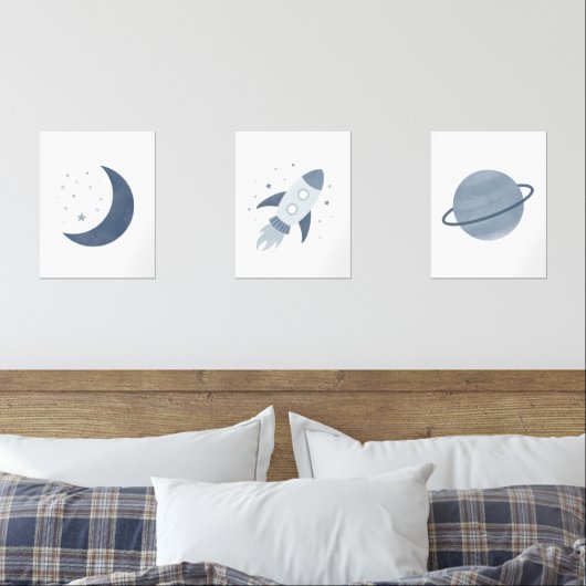Marineraketschip Moon Planet Outer Space Kinder ka Muurkunst Sets (Slaapkamer)