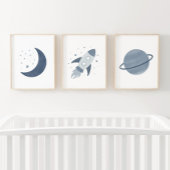Marineraketschip Moon Planet Outer Space Kinder ka Muurkunst Sets