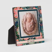  marineroze bloemige Schattigee foto Gepersonalise Fotoplaat (Voorkant)