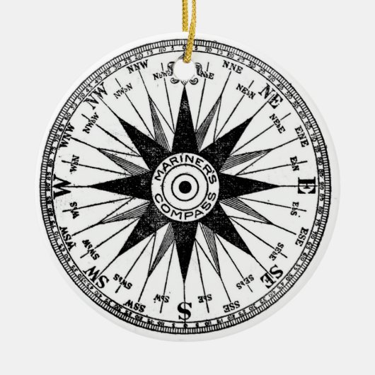 Mariner's Compass-versiering Keramisch Ornament (Voorkant)