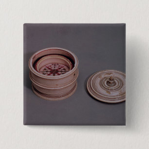 Mariner's kompas in een ivoren hoesje vierkante button 5,1 cm