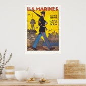 Marines - actieve dienst - land, zee, lucht poster (Keuken)