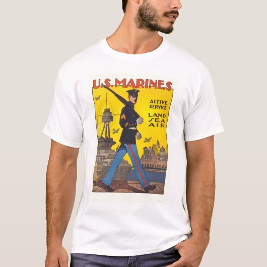 Marines - actieve dienst - land, zee, lucht t-shirt (Voorkant)