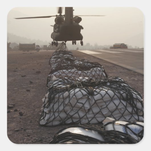 Marines bevestigen slingerbelastingen vierkante sticker (Voorkant)