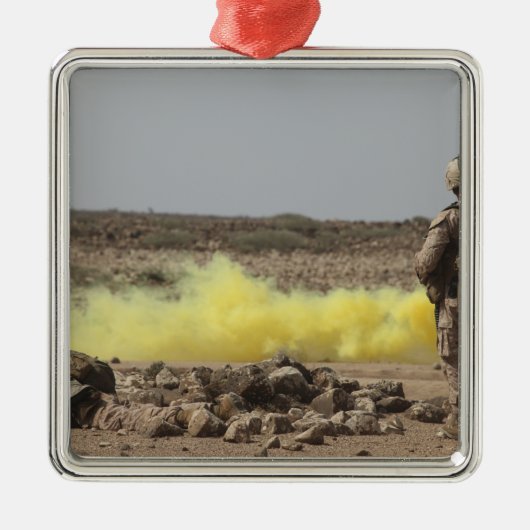 Marines bieden zekerheid metalen ornament (Voorkant)