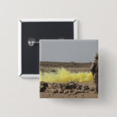 Marines bieden zekerheid vierkante button 5,1 cm (Voorkant /achterkant)