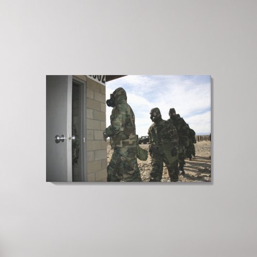 Marines en Sailors in de gaskamer Canvas Afdruk (Voorkant)