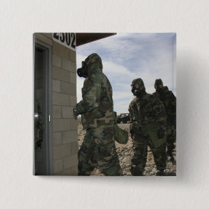 Marines en Sailors in de gaskamer Vierkante Button 5,1 Cm