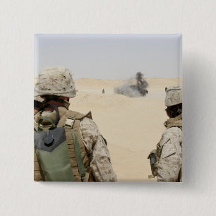 Marines en zeilors vierkante button 5,1 cm