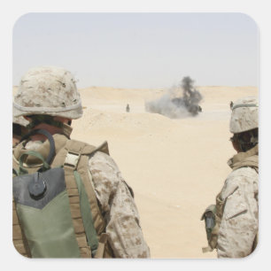 Marines en zeilors vierkante sticker