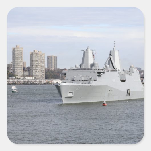 Marines en zweefgetouwen mannen de rails vierkante sticker (Voorkant)