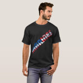 MARINES IN Waving American Flag Font T-shirt (Voorkant volledig)