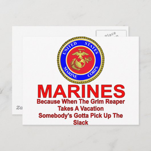 Marines omdat wanneer de Reaper een vakantie neemt Briefkaart (Voorkant / Achterkant)