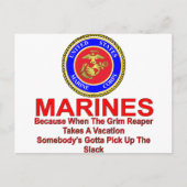 Marines omdat wanneer de Reaper een vakantie neemt Briefkaart (Voorkant)