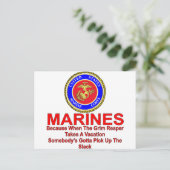 Marines omdat wanneer de Reaper een vakantie neemt Briefkaart (Staand voorkant)