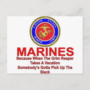 Marines omdat wanneer de Reaper een vakantie neemt Briefkaart