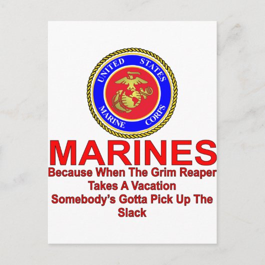 Marines omdat wanneer de Reaper een vakantie neemt Briefkaart (Voorkant)