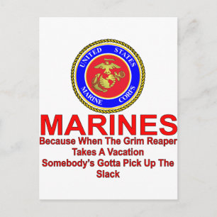 Marines omdat wanneer de Reaper een vakantie neemt Briefkaart