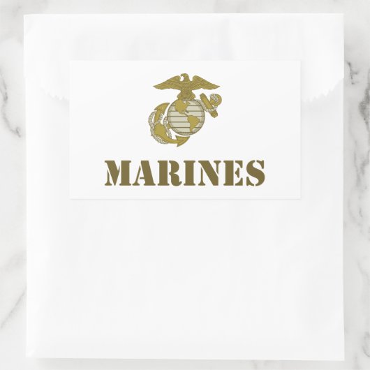 Marines (stencil) rechthoekige sticker (Tas)