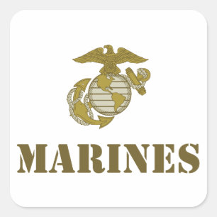 Marines (stencil) vierkante sticker