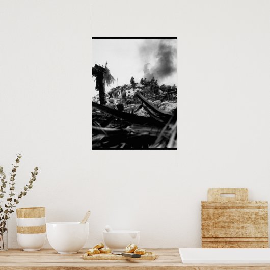 Marines storm Tarawa. Gilbert_War Afbeelding Poster (Keuken)