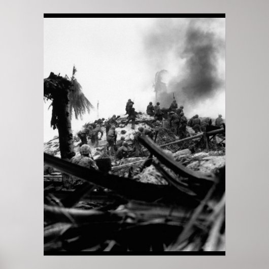 Marines storm Tarawa. Gilbert_War Afbeelding Poster (Voorkant)