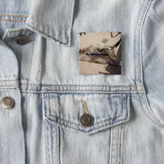 Marines Vierkante Button 5,1 Cm (In situ)