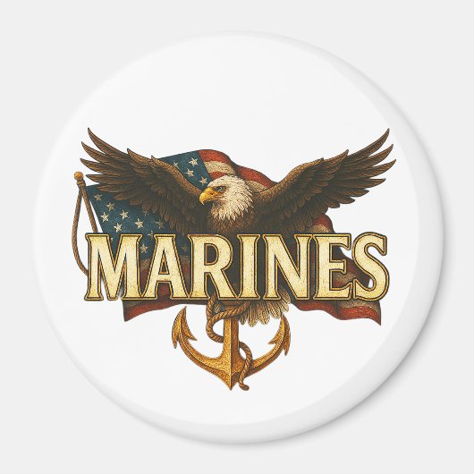 Marines With Eagle and Flag Magneet (Voorkant)