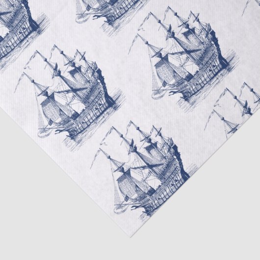 -marinesailingbakpatroon tissuepapier (Detail)