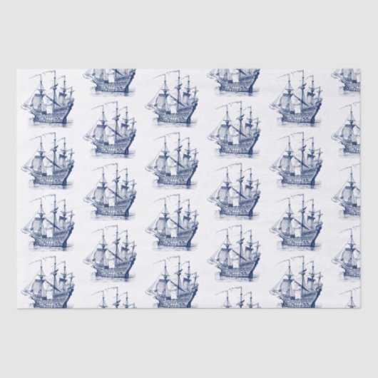 -marinesailingbakpatroon tissuepapier (Voorkant)