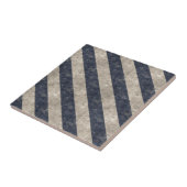  marinesblauw en wit bandpatroon tegeltje (Zijkant)