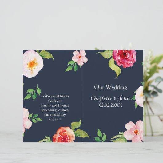 marinesbloemen bruiloft met waterverf (Staand voorkant)