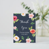 marinesbloemen bruiloft met waterverf briefkaart (Staand voorkant)