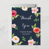 marinesbloemen bruiloft met waterverf briefkaart (Voorkant / Achterkant)