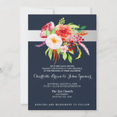 marinesbloemen bruiloft met waterverf kaart (Voorkant)