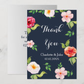 marinesbloemen bruiloft met waterverf kaart (Voorkant / Achterkant)