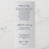 marinesbloemen bruiloft met waterverf programmakaart (Achterkant)