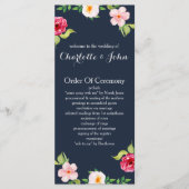 marinesbloemen bruiloft met waterverf programmakaart (Voorkant)