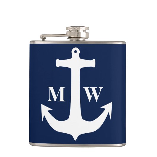 marineschandaal rond de witte Anchor Heupfles (Voorkant)