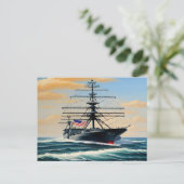marineschip-Briefkaart Briefkaart (Staand voorkant)