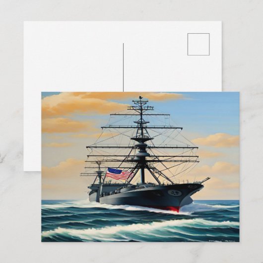 marineschip-Briefkaart Briefkaart (Voorkant / Achterkant)