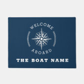 marineschip voor de blauwe nautische kompas deurmat (Voorkant)