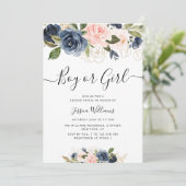 marineschoen bloemen baby kaart (Staand voorkant)