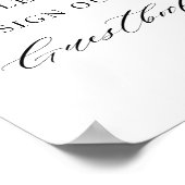 marineschok en lichtblauw guestbook trouwbord poster (Hoek)