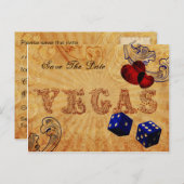  marineschoorsteen Vegas sla de datum op Aankondigingskaart (Voorkant / Achterkant)