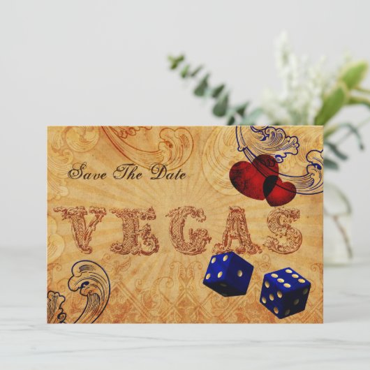  marineschoorsteen Vegas sla de datum op Save The Date (Staand voorkant)