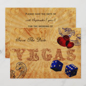  marineschoorsteen Vegas sla de datum op Save The Date (Voorkant / Achterkant)