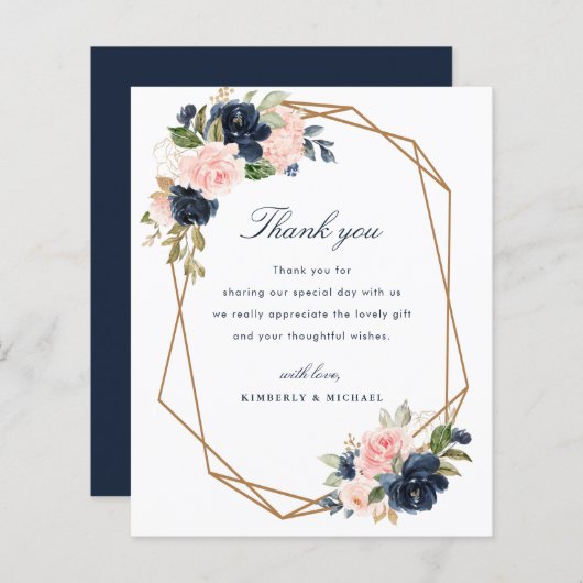 marineschrift geometrisch lijst bruiloft bedankt j (Voorkant / Achterkant)